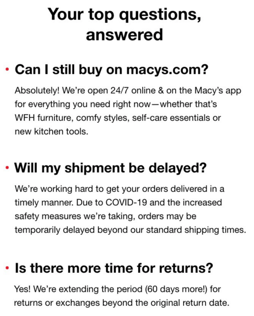 Macy's FAQs