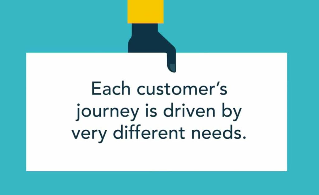 Every customer's journey is driven by very different needs